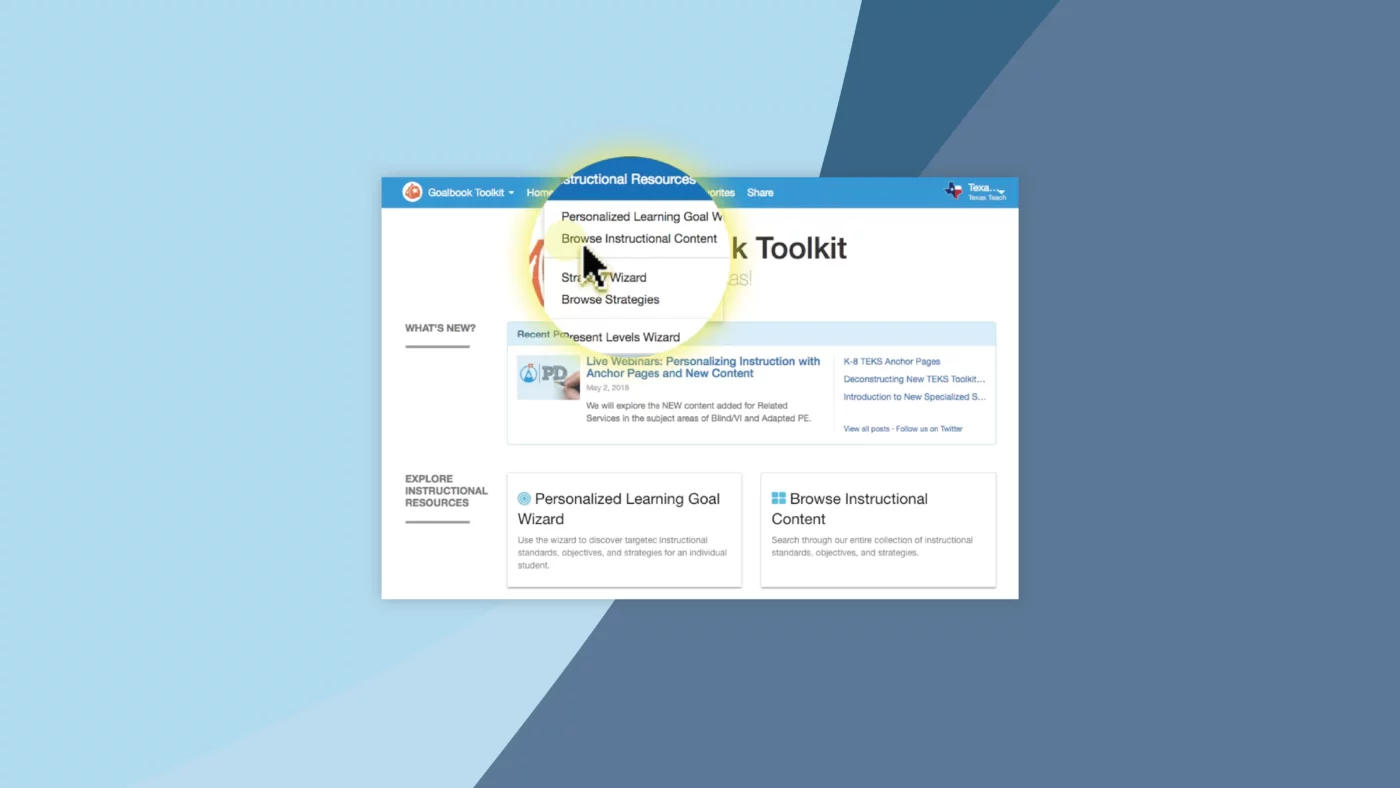 How to Access NEW TEKS Toolkit Geometry Pages